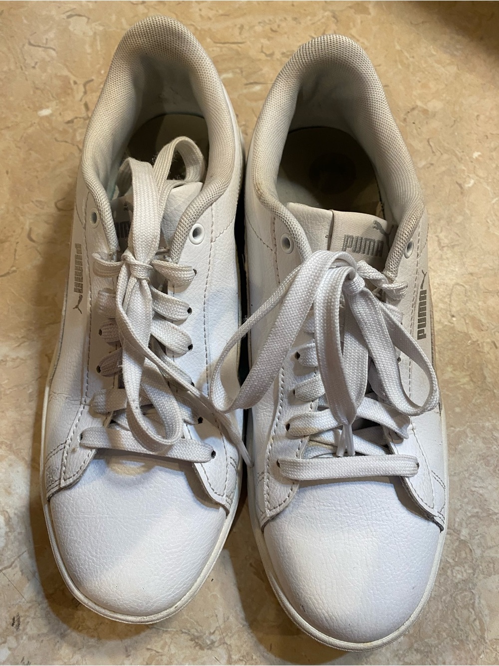 Puma White Low-Top Lace-Up Athletic Sneakers